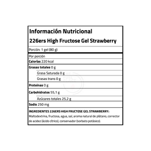 226ers high fructose gel strawberry info