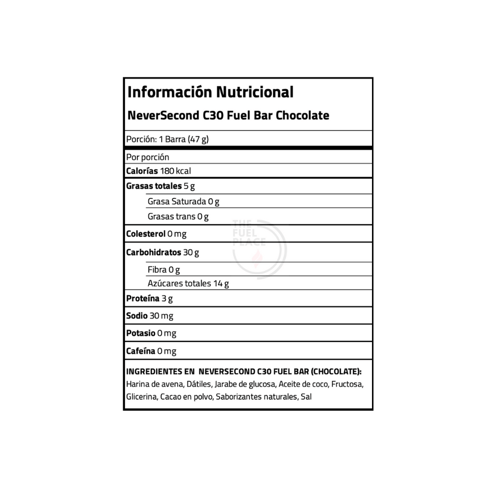 NeverSecond - C30 Fuel Bar Chocolate
