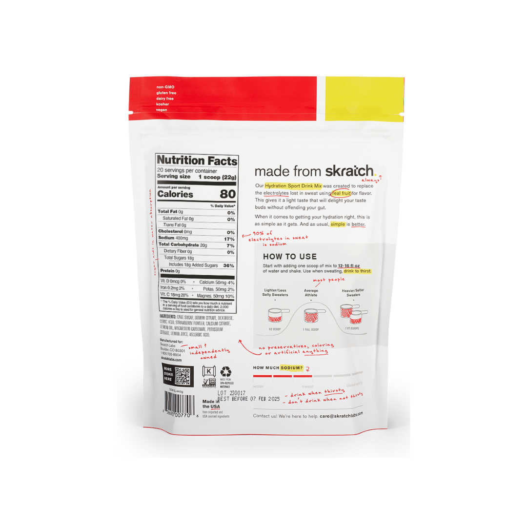 Skratch Sport Hydration Strawberry Lemonade 440g – The Fuel Place